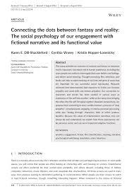 Jolly redd will show up on the tiny beach on the back of your animal crossing: Pdf Connecting The Dots Between Fantasy And Reality The Social Psychology Of Our Engagement With Fictional Narrative And Its Functional Value