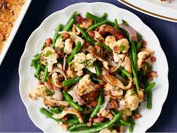 Roasted Cauliflower With Green Beans And Mushrooms Recipe Food Network Recipes Cauliflower Recipes Stuffed Mushrooms
