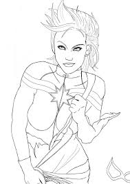 Capitana Marvel Para Colorear
