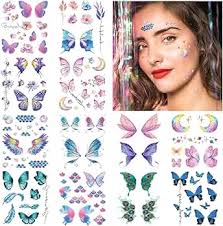 cobee 100pcs Face Temporary Tattoos, 12 Sheet Glitter Butterfly Fake  Tattoos Stickers Bling Metallic Freckle Tattoo Water Transfer Tattoo Art  Face Arm Body Sticker for Women Makeup Birthday Rave : Amazon.co.uk: Beauty