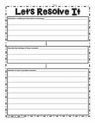 Resolve The Conflict Conflict Resolution Worksheet Conflict Resolution Social Skills Activities