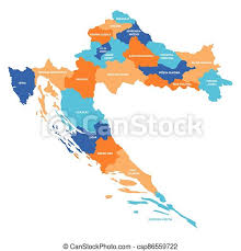 Croatia, officially the republic of croatia (croatian: Croatia Map Of Counties Colorful Political Map Of Croatia Administrative Divisions Counties Simple Flat Vector Map Canstock