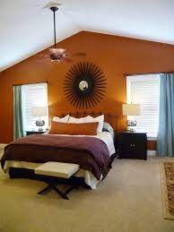 Fullnestinc Purple Orange Spa Blue Ivory And Dark Brown Master Bedroom Makeover Orange Bedroom Walls Burnt Orange Bedroom Bedroom Color Schemes