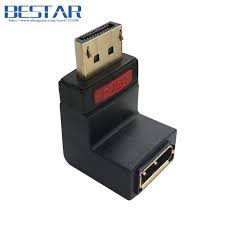 Elbow Up Angled 90 Degree Displayport Dp Male To Display Port Dp Female Extension Adapter Converter Connector Angle Video Connections 90 Degrees Connector