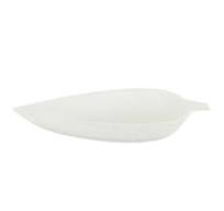 Mini Sugar Cane Plate White Leaf 9x6cm (600 Units)