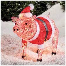 Maybe you would like to learn more about one of these? 27 Lighted Acrylic Santa Pig At Big Lots Pig Decor Decorating With Christmas Lights Christmas Pig