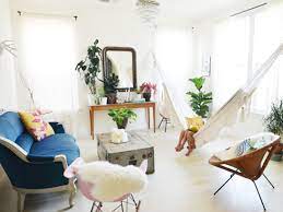 Living room with a hammock in modern style. Bring The Outdoors In Living Room Hammocks Hanging Chairs Apartment Therapy