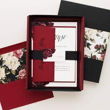 Modern Burgundy Wedding Invitations Modern Boho Beacon Lane Burgundy Wedding Invitations Box Wedding Invitations Wedding Invitations Uk
