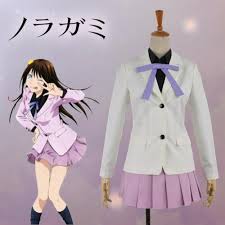 Noragami Iki Hiyori School Uniform Cosplay Costume Adult Women Lavender Academy Uniform Outfit