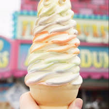 Giant Rainbow Swirl Soft Serve Cone Yummmm Yummy Ice Cream Ice Cream Ice Cream Popsicles