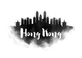 Watercolor Hong Kong Skyline