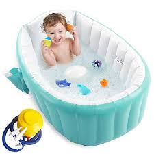 In addition to regularly scouring the internet to find the best things for herself, ashley spends multiple hours a week researching, comparing, and writing about products specifically for kids and families. Buy Inflatable Baby Bathtub With Air Pump Baby Bath Tub Toddler Bathtub Foldable Shower Basin For Newborn Portable Travel Bath Tub Green Online At Low Prices In India Amazon In