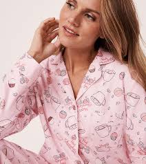 La Vie En Rose Printed Fleece Night Pajamas