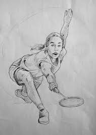 Jatmika Sketch Drawing Badminton Cara Menggambar Seni Olahraga Sketsa