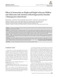 Pdf Effects Of Atomoxetine On Height And Weight In Korean