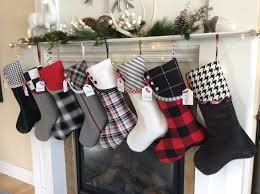 Black And White Checkered Christmas Decor Plan Ahead Excited To Share The Latest Addition To My Etsy Shop Red White Gr Farmhouse Christmas Stockings Christmas Stockings Diy Plaid Christmas Stockings