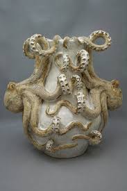 Large Ceramic Octopus Vase By Shayne Greco Beautiful Mediterranean Sculpture Pottery Octopus Art Mediterranean Sculptures Ceramic Sculpture