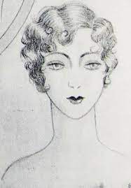 Pintucks 1929 Hairstyles Flapper Girl Art Drawings Wave Drawing