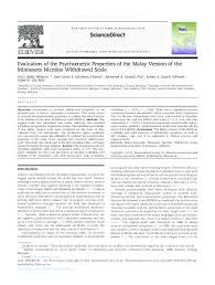 It usually means letters, emails, or other communications exchanged between specific people. Pdf A Evaluation Of The Psychometric Properties Of The Malay Version Of The Minnesota Nicotine Withdrawal Scale Ali Qais Blebil Academia Edu