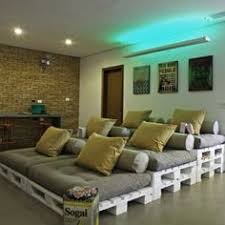 Basement Theater Made With Pallets Palet Ev Ahsap Palet Mobilya