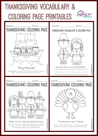 Color the pages with them and that is also called a mother and child bonding. Thanksgiving Vocabulary And Coloring Page Printables Juggling Act Mama