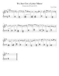 Sing root notes (the first letter of a chord symbol) as a melody We Just Got A Letter Minor Sheet Music For Piano Solo Musescore Com