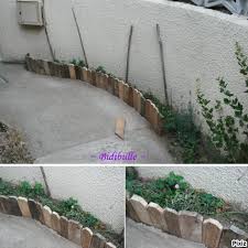 Bordure D Allee Avec Morceaux De Palette Bordure Jardin Bois Bordure Jardin Amenagement Jardin
