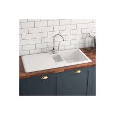 Find a showroom · expert support · financing available Butler Rose 1 5 Bowl White Ceramic Kitchen Sink With Reversible Drainer 1010mm X 510mm Tap Warehouse