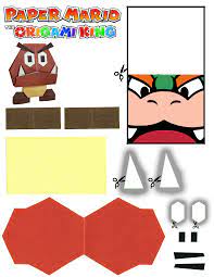 Make Origami Bowser Goomba From Paper Mario The Origami King Nintendo Crafts Paper Mario Origami