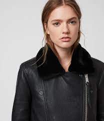 Allsaints Us Womens Maizie 2 In 1 Leather Biker Jacket Black Leather Jackets Women Leather Biker Jacket Biker Jacket