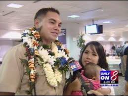 Local sailor meets his first baby for first time