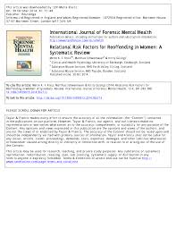 Pdf Relational Risk Factors For Reoffending In Women A Systematic Review