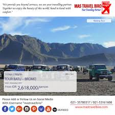 Pagi Travelers Mas Travel Biro Punya Promo Tour Batu Malang 3 Hari 2 Malam Dengan Harga Rp 2 618 000 Min 2 Pax Buruan Booking Dan Perjalanan Malam Orang