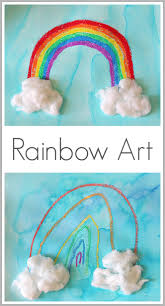 Rainbow Art For Kids Using Oil Pastels And Watercolors Spring Art Projects Kindergarten Art Projects Rainbow Art