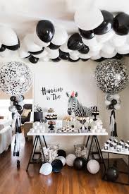 Black And White Party Decorations Ideas Monochrome Safari Party Theme White Party Decorations Black And White Party Decorations White Party Theme