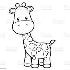 Cute Black And White Giraffe Outline Cartoon Vector Illustration Giraffe Coloring Pages Giraffe Cartoon Drawing Cartoon Giraffe