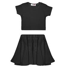 New Girls Kids Plain Crop Tops Skater Skirts Range Individual And Sets Age 7 8 9 10 11 12 13 Years Amazon Co Uk Clothi Girl Outfits Skirts For Kids Clothes
