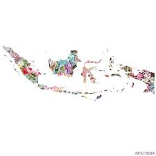 Indonesia Map Art Print By Mapsland X Small Seni Grafis Indonesia Art