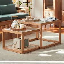 Naavah Nesting Coffee Table (Reeded Glass/Rattan) | Furniture & Home Décor  | FortyTwo