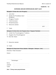 Senarai menteri kabinet malaysia 2008. Kew Pa 10 Aduankerosakkanasetalih