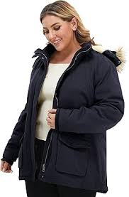 Amazon.com: Soularge Women's Winter Plus Size Cotton Jacket with Removable  Fur Hood(Navy,1X) : Clothing, Shoes & Jewelry
