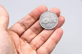 Bentley 4 5 Liter 1928 Jeton Vintage Shell Car Coin British Sports Car Oil Petrol Metal Medallion Token United Kingdom Gas Coin Medal Car Lover Gifts Car Memorabilia Bentley