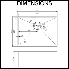 Standard dimensions for australian kitchens. Aguzzo Stainless Steel Kitchen Sink 600mm Single Bowl 1 2mm Thick