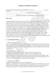 End of internship letter sample. Free Employee Retention Agreement Free To Print Save Download