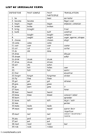 Irregular Verbs Online Worksheet And Pdf You Can Do The Exercises Online Or Download The Worksheet As Pdf Irregular Verbs Verb Worksheets Verbs List