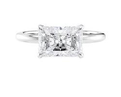 Image of Princess cut diamond eastwest setting ring