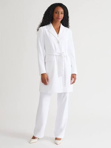 Belted Trench Coat, White
