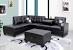 Modern Black Leather Couch