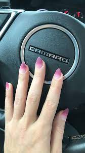 Ombre Nails Clear And Plum Matte In A Coffin Almond Shape This Time I Asked Her To Shorten My Nails T Ombre Nails Nails Design With Rhinestones Nail Shapes