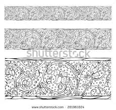 Floral wallpaper self adhesive peel and stick vintage floral pattern wall mural medieval flower wallpaper traditional motif wall mural. Antique Seamless Vector Border Medieval Engraving Style Floral Ornament With Flowers And Vintage Swirls Isolated On White Vector Border Medieval Floral Border